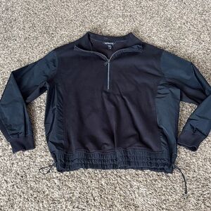 Athleta Triumph Hybrid Half Zip Sweatshirt Black size XS